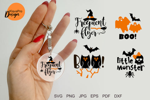 Halloween Keychain SVG. Round Acrylic Keychain SVG Klava P 