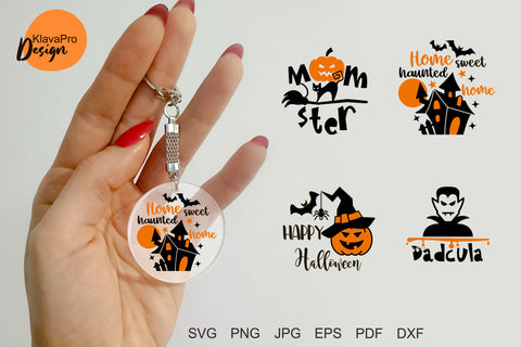 Halloween Keychain SVG. Round Acrylic Keychain SVG Klava P 