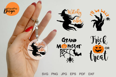 Halloween Keychain SVG. Round Acrylic Keychain SVG Klava P 