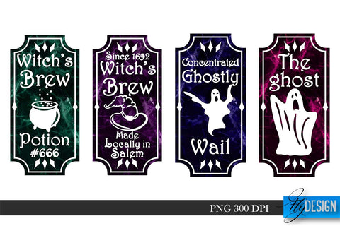 Halloween Labels | Potion Labels | Vintage Bottle Labels v.1 Sublimation Fly Design 