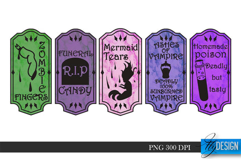 Halloween Labels | Potion Labels | Vintage Bottle Labels v.1 Sublimation Fly Design 