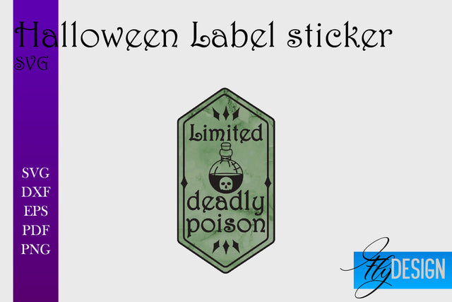 Halloween Labels Sublimation | Potion Labels | Vintage Bottle Labels Sublimation Fly Design 