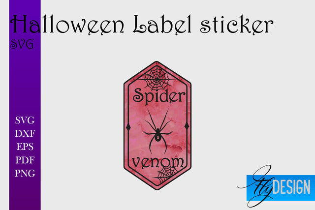 Halloween Labels Sublimation | Potion Labels | Vintage Bottle Labels Sublimation Fly Design 