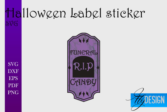 Halloween Labels Sublimation | Potion Labels | Vintage Bottle Labels Sublimation Fly Design 