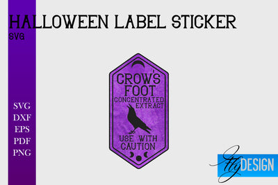 Halloween Labels Sublimation | Potion Labels | Vintage Bottle Labels Sublimation Fly Design 