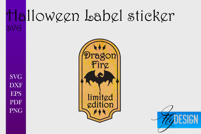 Halloween Labels Sublimation | Potion Labels | Vintage Bottle Labels Sublimation Fly Design 