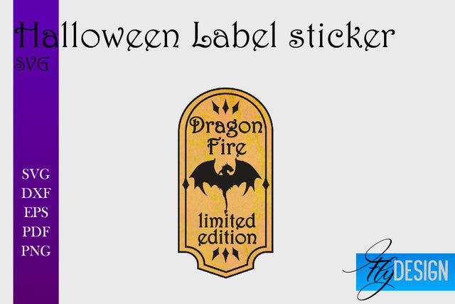 Halloween Labels Sublimation | Potion Labels | Vintage Bottle Labels Sublimation Fly Design 