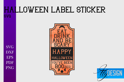 Halloween Labels Sublimation | Potion Labels | Vintage Bottle Labels Sublimation Fly Design 
