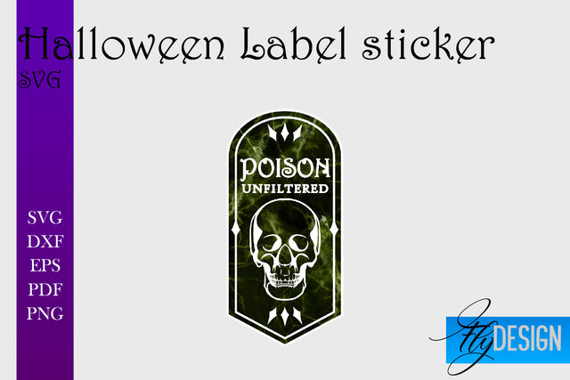 Halloween Labels Sublimation | Potion Labels | Vintage Bottle Labels Sublimation Fly Design 