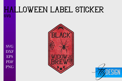 Halloween Labels Sublimation | Potion Labels | Vintage Bottle Labels Sublimation Fly Design 