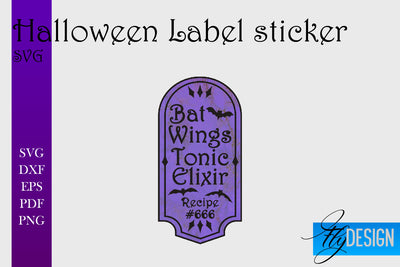 Halloween Labels Sublimation | Potion Labels | Vintage Bottle Labels Sublimation Fly Design 
