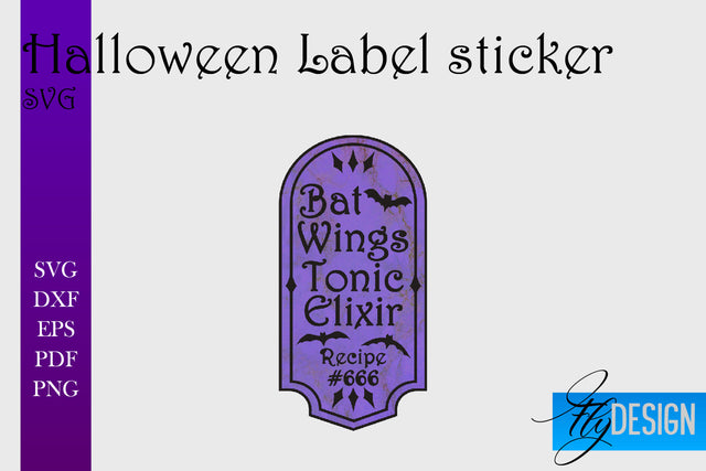 Halloween Labels Sublimation | Potion Labels | Vintage Bottle Labels Sublimation Fly Design 