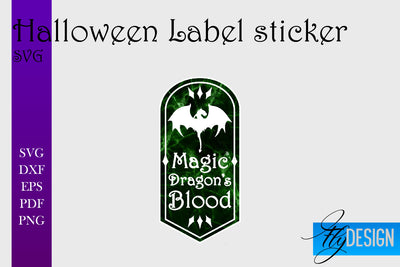 Halloween Labels Sublimation | Potion Labels | Vintage Bottle Labels Sublimation Fly Design 