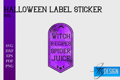 Halloween Labels Sublimation | Potion Labels | Vintage Bottle Labels Sublimation Fly Design 