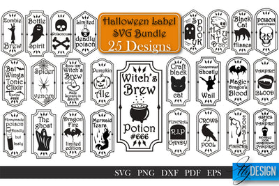 Halloween Labels SVG | Potion Labels | Vintage Bottle Labels | Halloween Apothecary Labels v.1 SVG Fly Design 