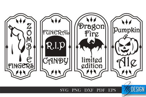 5 Halloween Apothecary Labels - Lori Whitlock's SVG Shop