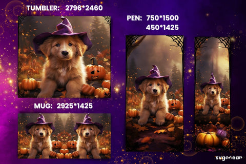 Halloween Labrador Retriever Wrap Bundle | Tumbler | Mug | Pen Sublimation SvgOcean 
