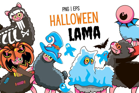 Halloween Lama Clipart Sublimation SvgOcean 