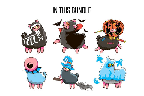 Halloween Lama Clipart Sublimation SvgOcean 