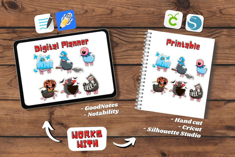 Halloween Lama Stickers Sublimation SvgOcean 