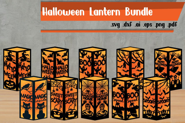 Halloween Lantern Papercut BUNDLE SVG zafrans studio 