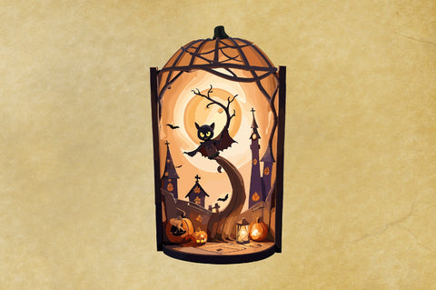 Halloween Lantern Papercut Night SVG Vol-1 SVG Jagonath Roy 