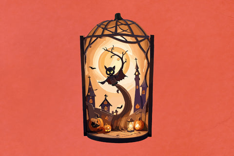 Halloween Lantern Papercut Night SVG Vol-1 SVG Jagonath Roy 
