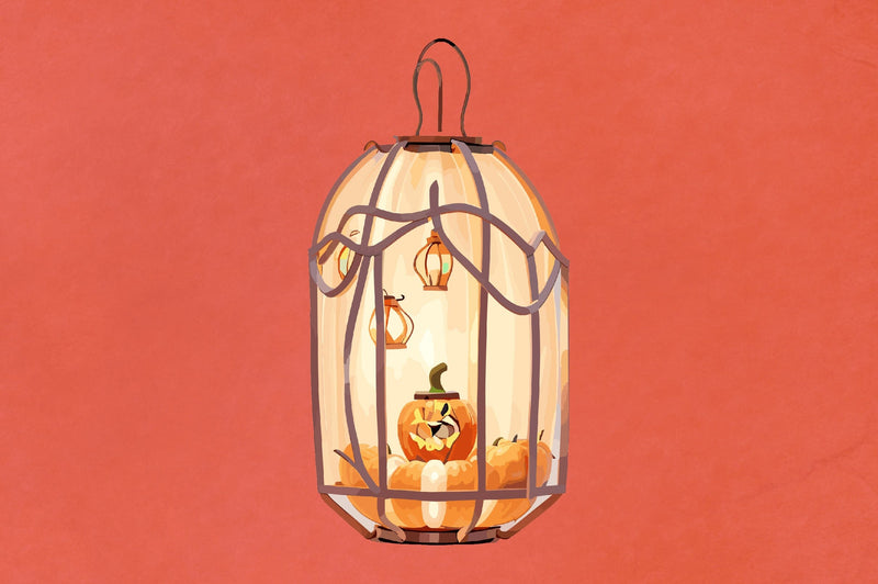 Halloween Lantern Papercut Night SVG Vol-10 SVG Jagonath Roy 