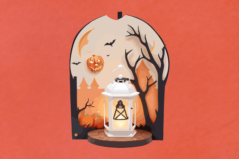 Halloween Lantern Papercut Night SVG Vol-11 SVG Jagonath Roy 