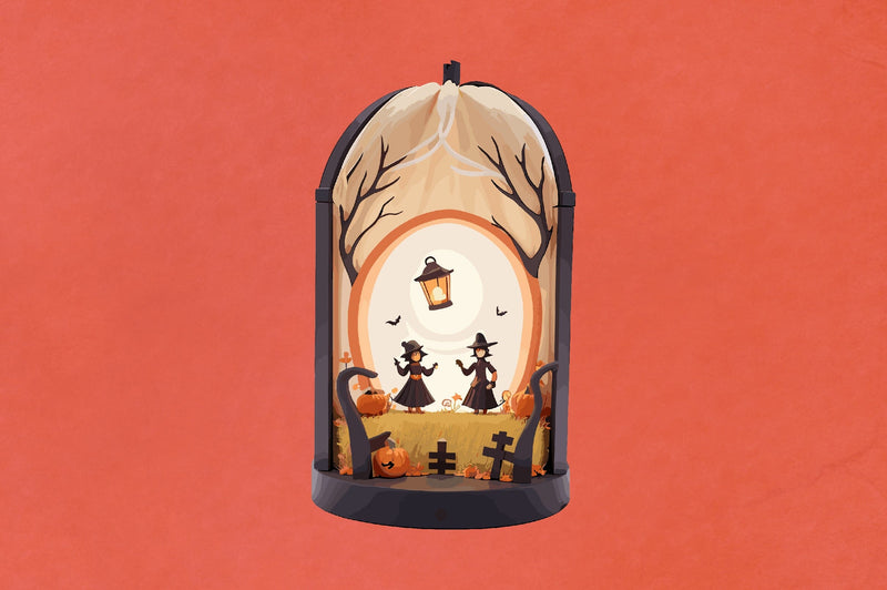 Halloween Lantern Papercut Night SVG Vol-4 SVG Jagonath Roy 