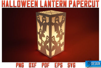 Halloween Lantern Papercut SVG | Halloween Lantern SVG | Night Light Design SVG Fly Design 
