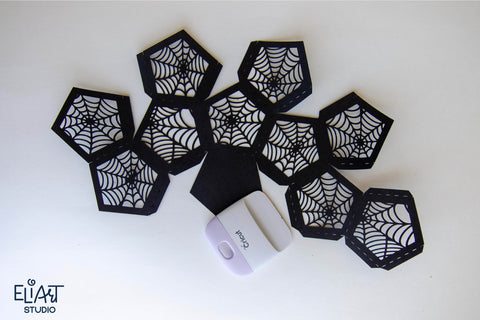 Halloween Lantern SVG, 3d Paper SVG Lantern, Spider Web Led Candle Holder. 3D Paper Elinorka 