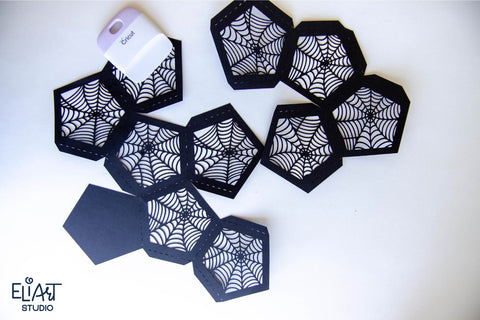 Halloween Lantern SVG, 3d Paper SVG Lantern, Spider Web Led Candle Holder. 3D Paper Elinorka 