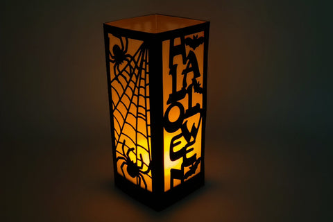 Halloween lantern svg, Spider web lantern svg 3D Paper CuttingLineStore 