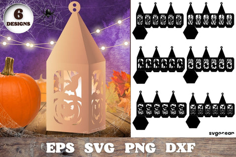 Halloween Lanterns Svg Bundle Paper Cut Files 3D Paper SvgOcean 