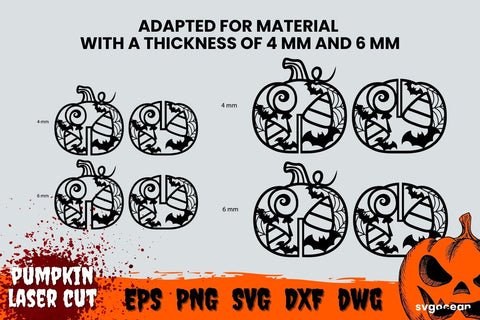 Halloween Laser Cut Design | Svg Bundle | 3D Pumpkin SVG SvgOcean 