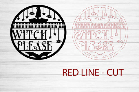 Halloween Laser Cut. Halloween SVG Cut File. Round Door Sign SVG Samaha Design 