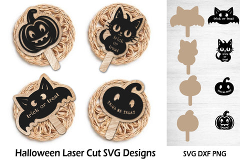 Halloween Laser Cut. Trick or treat sign. SVG Samaha Design 
