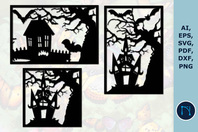 Halloween Laser Cut Wall Decor SVG Pack: SVG MD JOYNAL ABDIN 