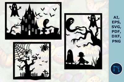 Halloween Laser Cut Wall Decor SVG Pack SVG MD JOYNAL ABDIN 