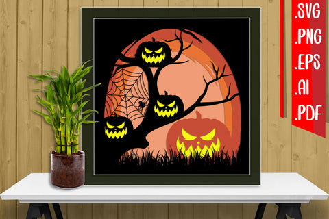 Halloween Layered Papercut 13 - svg eps ai png pdf 3D Paper zafrans studio 