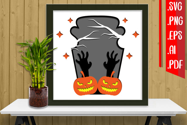 Halloween Layered Papercut 15 - svg eps ai png pdf 3D Paper zafrans studio 