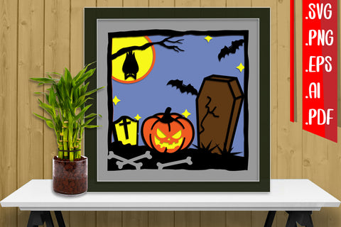 Halloween Layered Papercut 16 - svg eps ai png pdf 3D Paper zafrans studio 