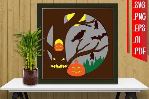 Halloween Layered Papercut 20 - svg eps ai png pdf 3D Paper zafrans studio 