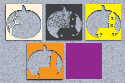 Halloween Layered Papercut 4 SVG zafrans studio 