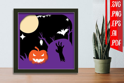 Halloween Layered Papercut 9 3D Paper zafrans studio 