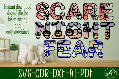 Halloween letters SVG laser cut files. 52 x 2 layer design SVG APInspireddesigns 