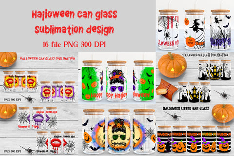 Halloween libbey can glass bundle | Halloween sublimation Sublimation Svetana Studio 