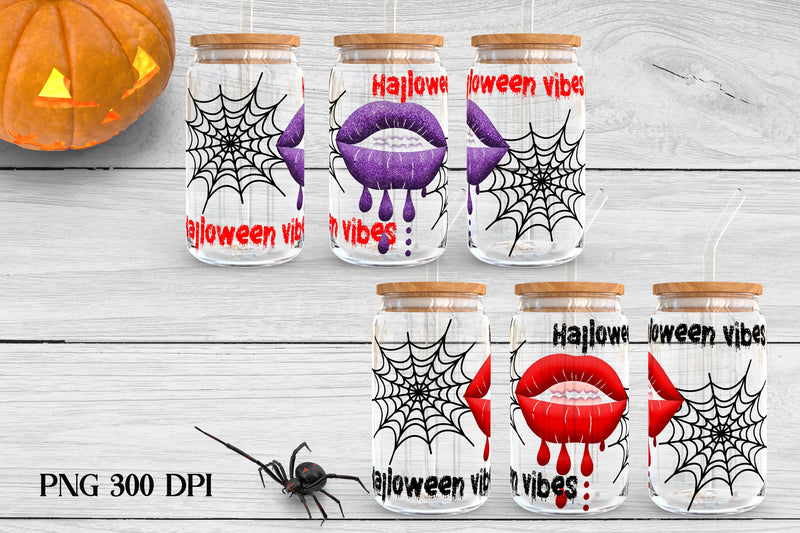 Halloween libbey can glass | Halloween lips sublimation Sublimation Svetana Studio 