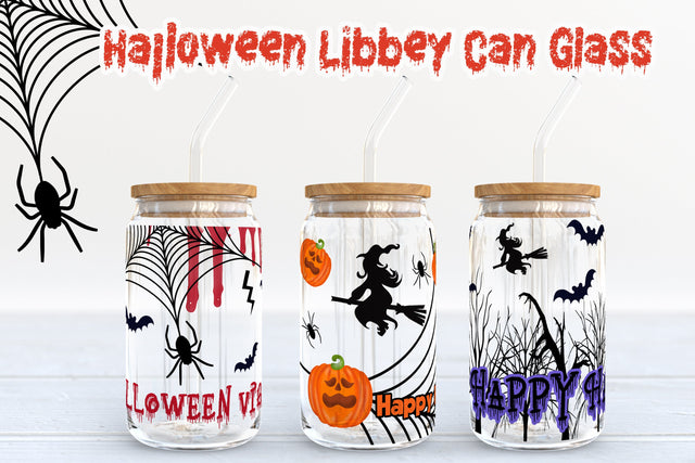 Halloween libbey can glass | Halloween sublimation Sublimation Svetana Studio 